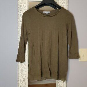Marled Moss Green Top S Lagenlook